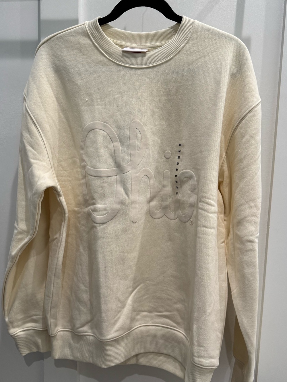 Mitchell & Ness Ohio State Cream Script Ohio Crewneck Sweatshirt Size M